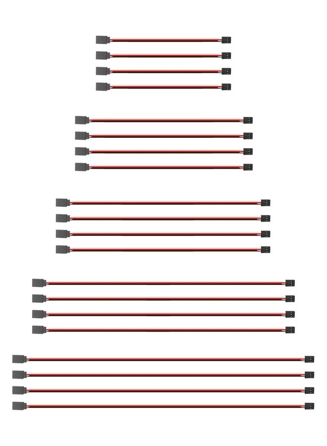 Abvsdu Servo Extension Cable, 20 PCS 3-Pin Servo Extension Cable,Wire Cord Female to Male Rc Servo Extension Cord Wire Connectors for Servo Extension Connection Control Board Remote Control Parts(5 Sizes) - Image 1